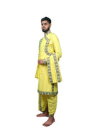 Bhagalpuri Bagalbandhi Set (Lemon peacock)