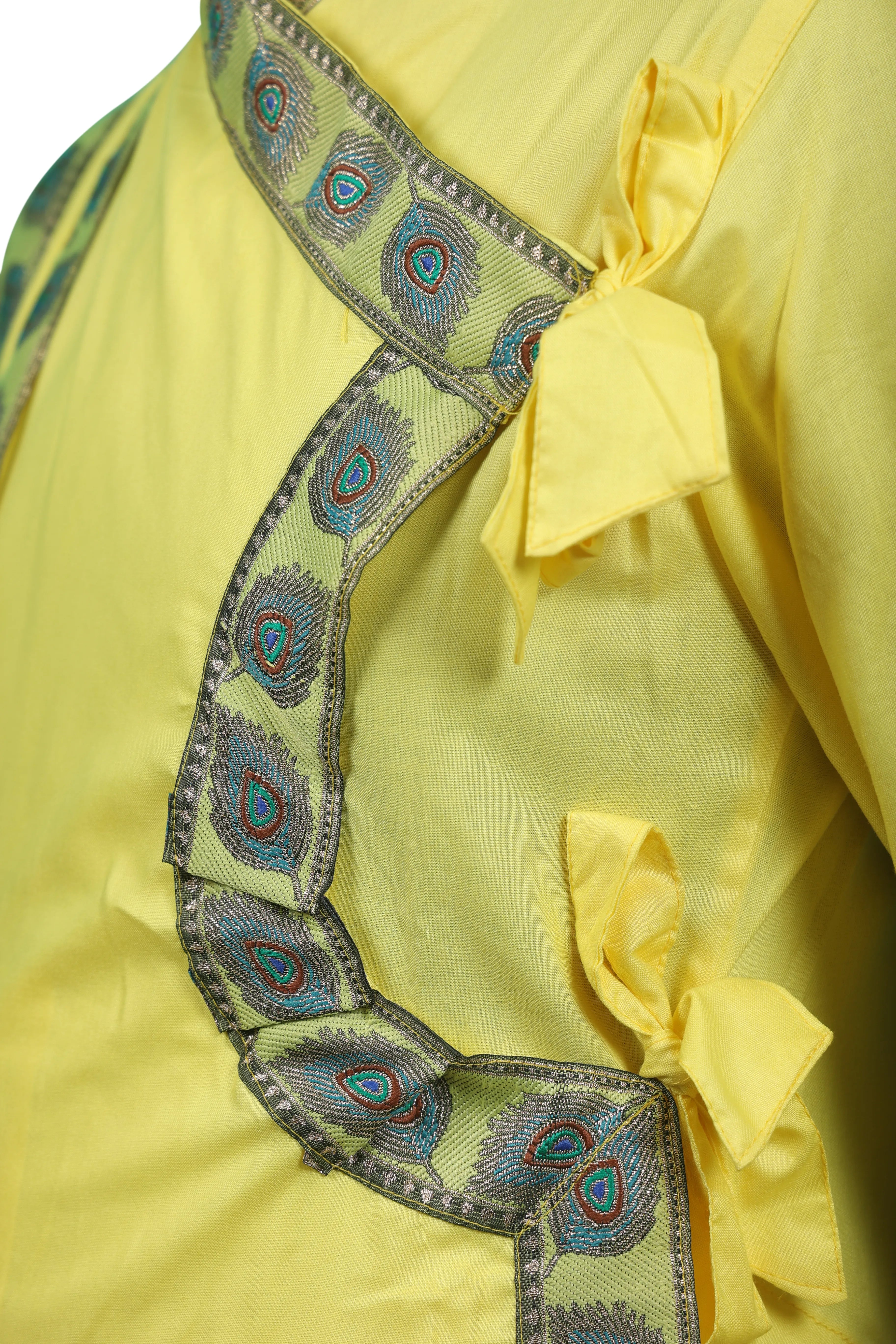 Traditional Bagalbandi Dhoti Set (Mor Pankh) with readymade dhoti and dupatta