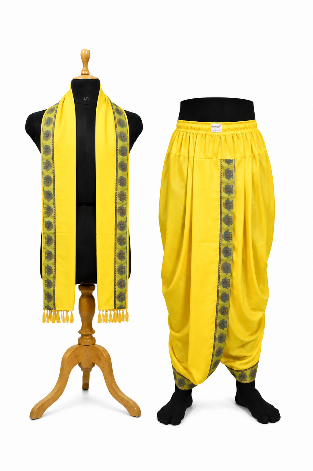 Traditional Bagalbandi Set (Mor Pankh) with readymade dhoti and dupatta
