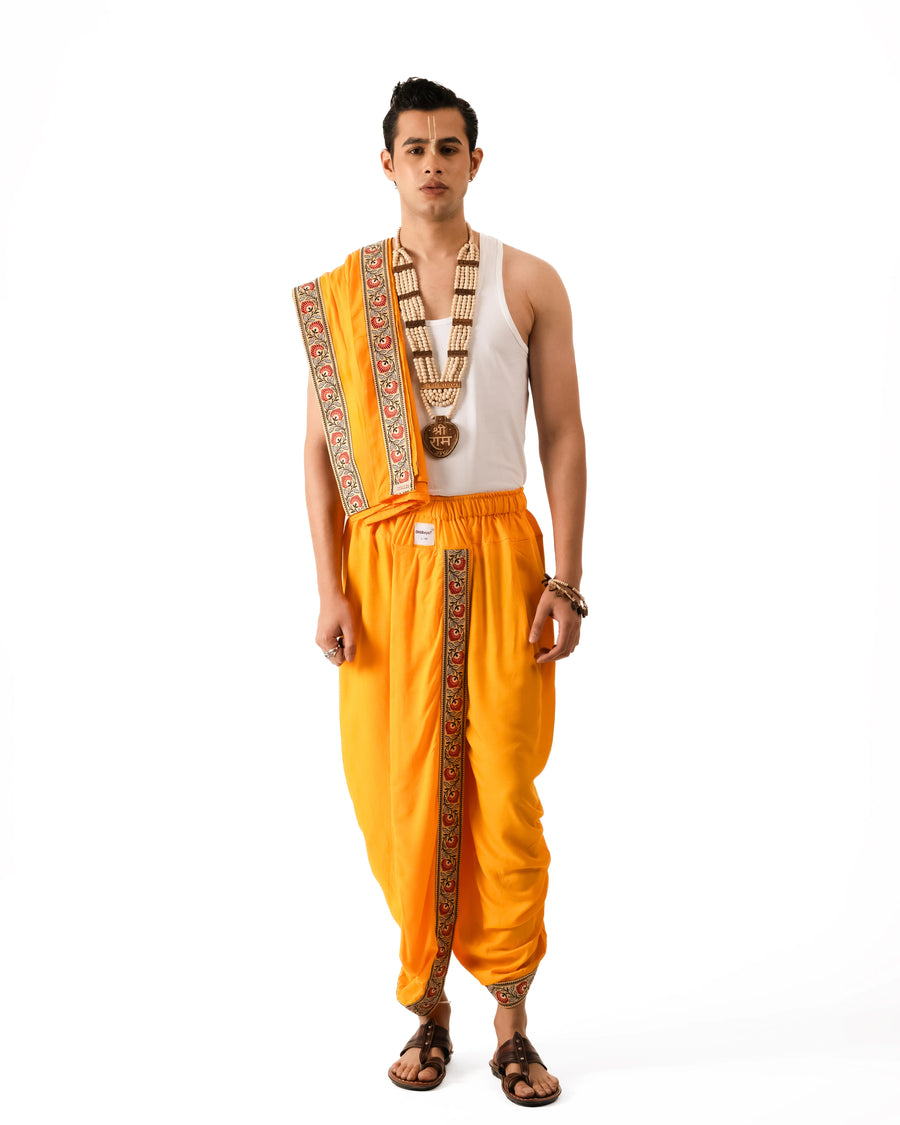Ambar Pant style Dhoti and Dupatta