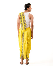 Traditional Pant style  Dhoti Set (mor pankh) Lemon