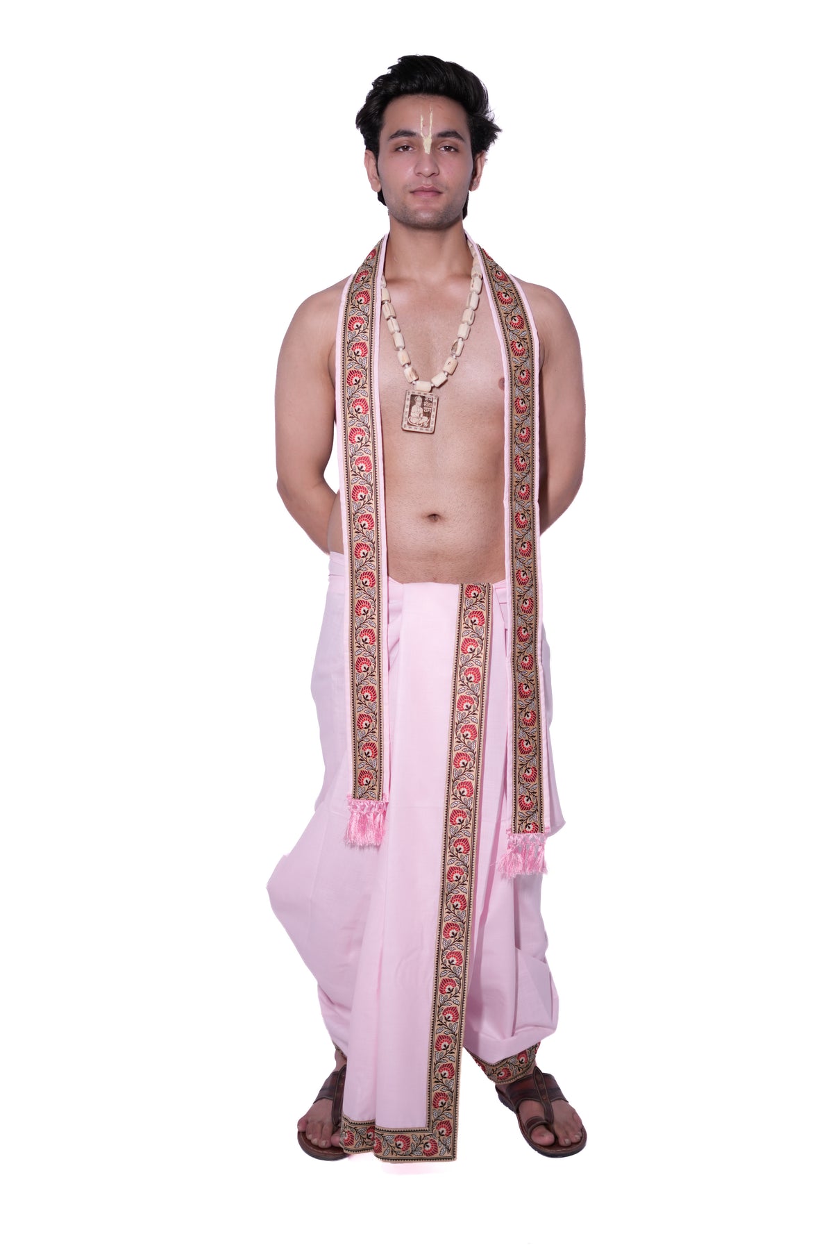 Anurag Border Bagalbandhi Set - Pink