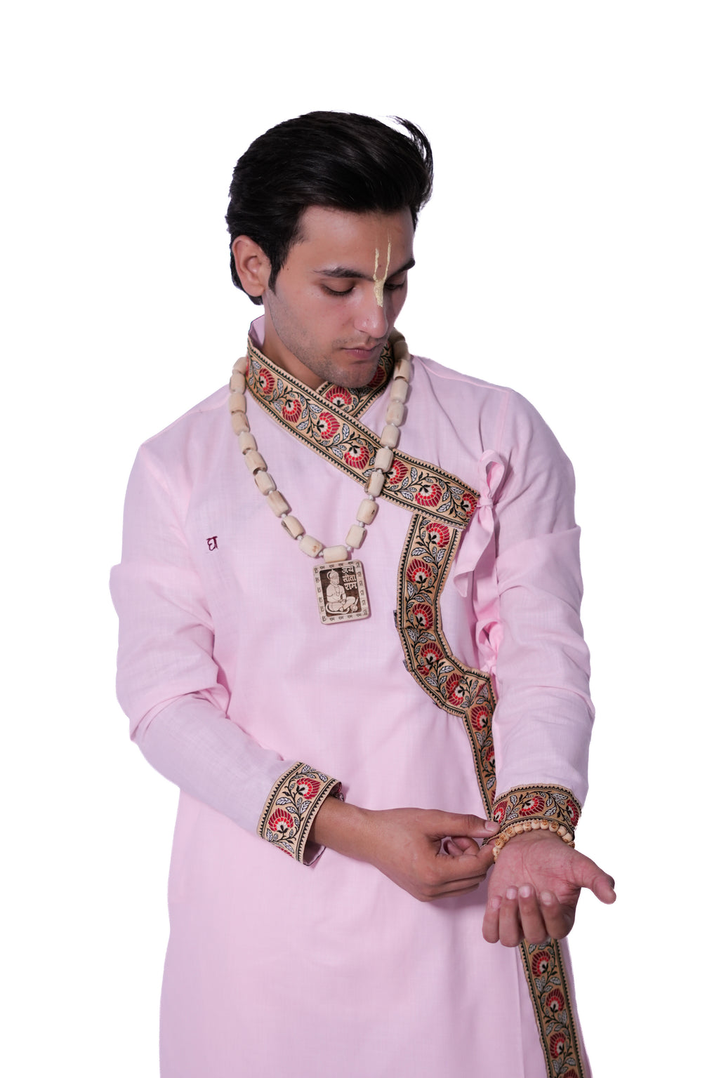 Anurag Border Bagalbandhi Set - Pink