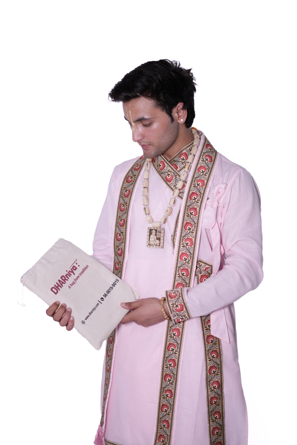 Anurag Border Bagalbandhi Set - Pink