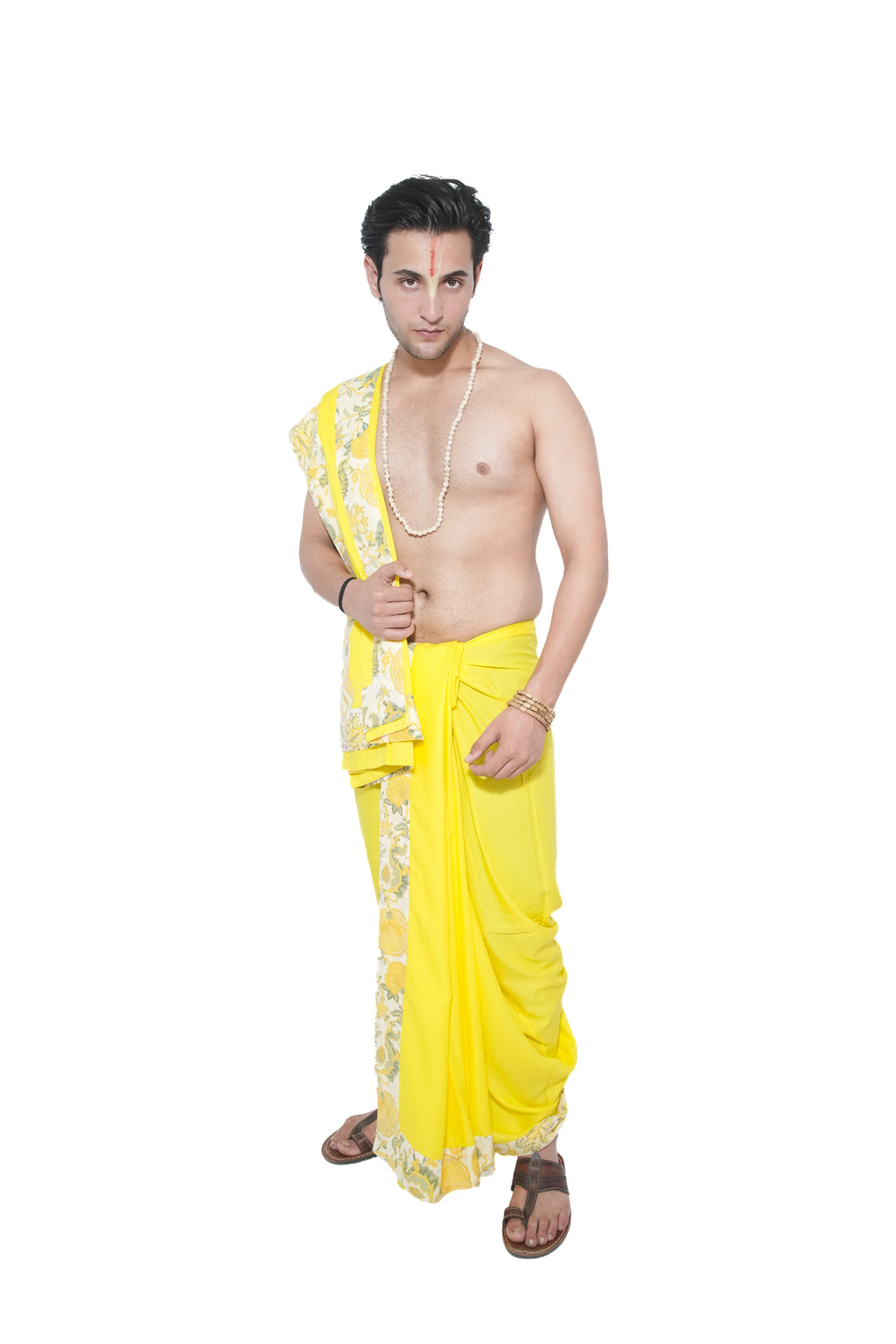 Nandalāla Bagalabandhi and Dhoti Set- Yellow