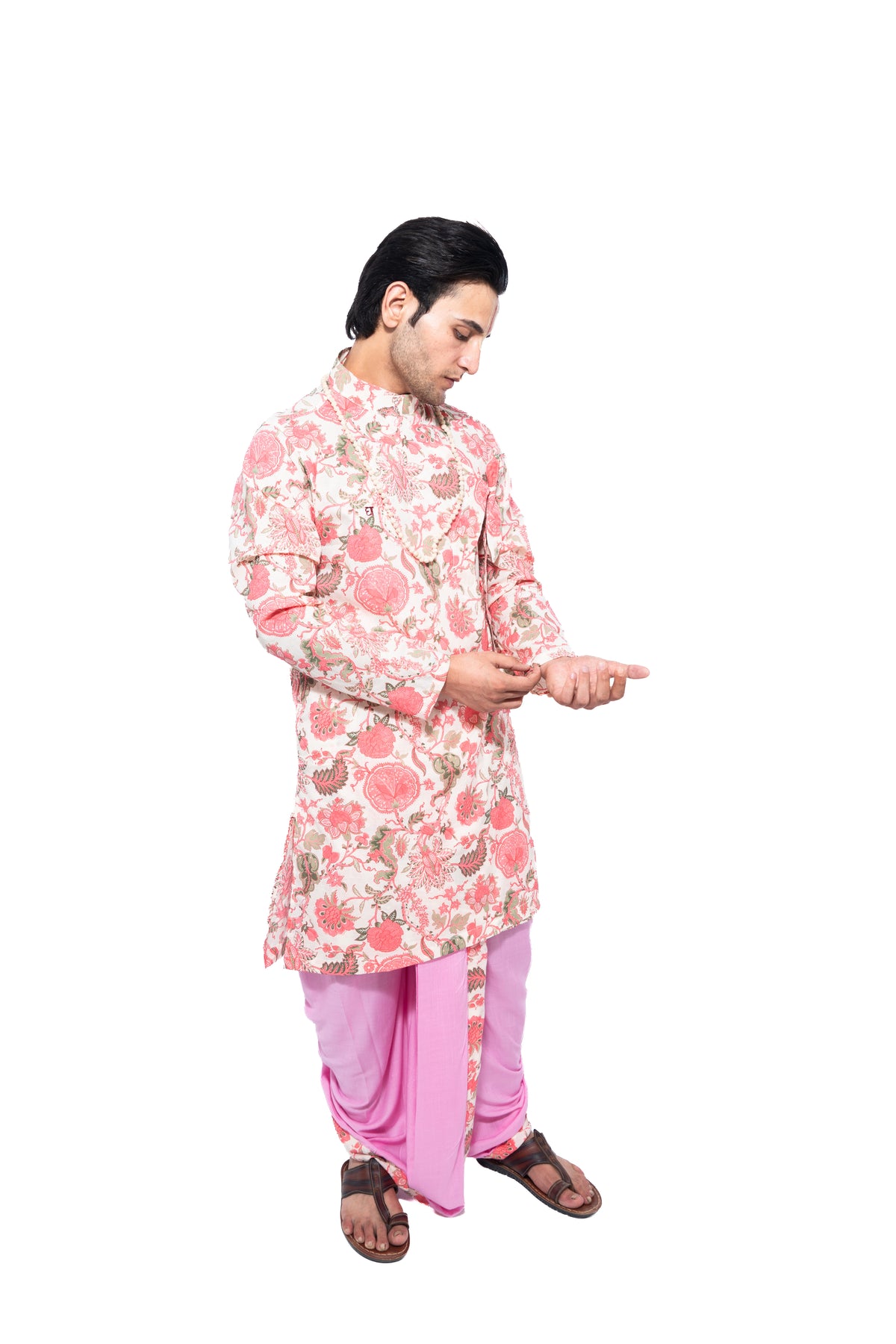 Kishori Bagalabandhi and Dhoti Set- Pink